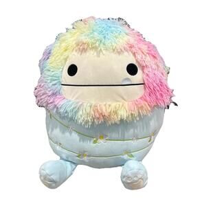New 16 in Squishmallow ZOZO Rainbow Floral Bigfoot New With Tags